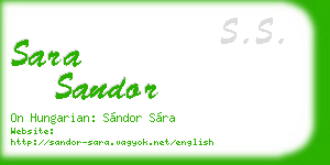 sara sandor business card