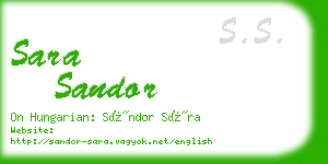 sara sandor business card